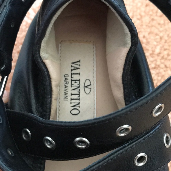 VALENTINO Metal Eyelet Ankle Strap Ballerina Flats - Picture 6 of 7